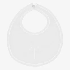 White Cotton Embroidered Bib