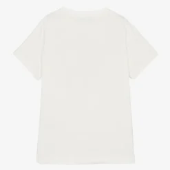 White Cotton Graphic Logo T-Shirt