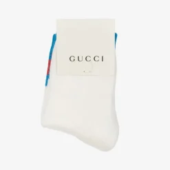White Cotton Interlocking G Socks