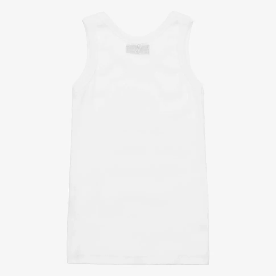 White Cotton Jersey Vest