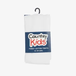 White Cotton Knitted Tights