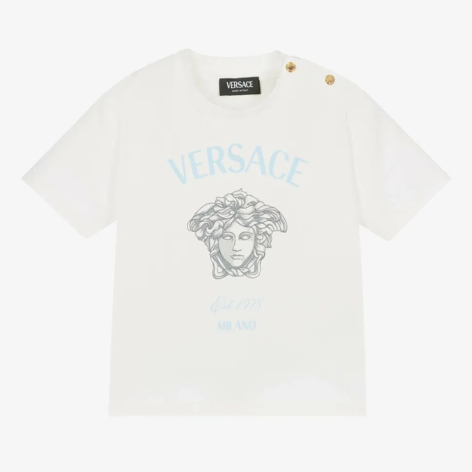 White Cotton Medusa Baby T-Shirt