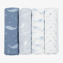 White Cotton Muslin Swaddles (4 Pack)