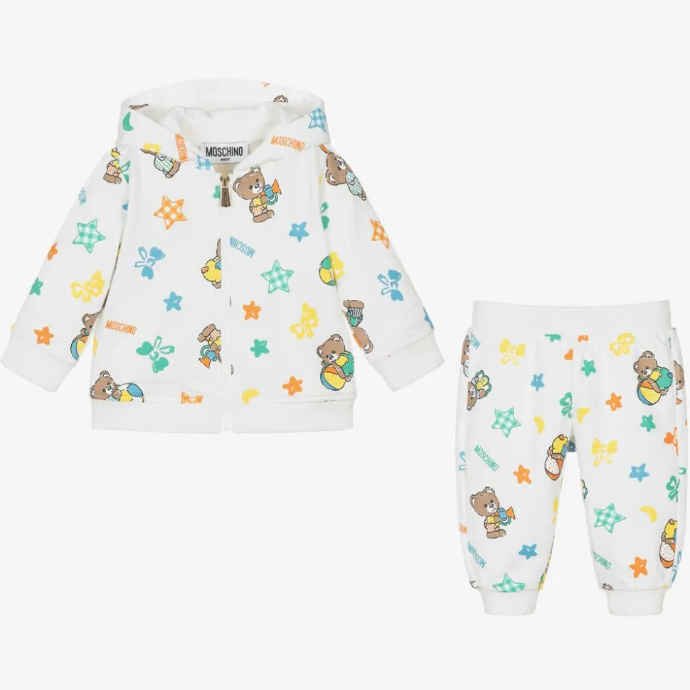 White Cotton Teddy Bear Tracksuit