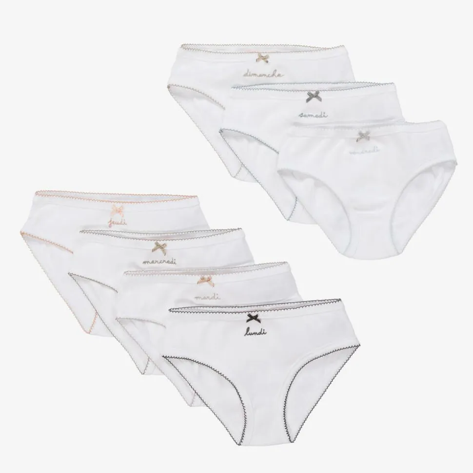 White Days Of The Week Cotton Knickers Gift Set