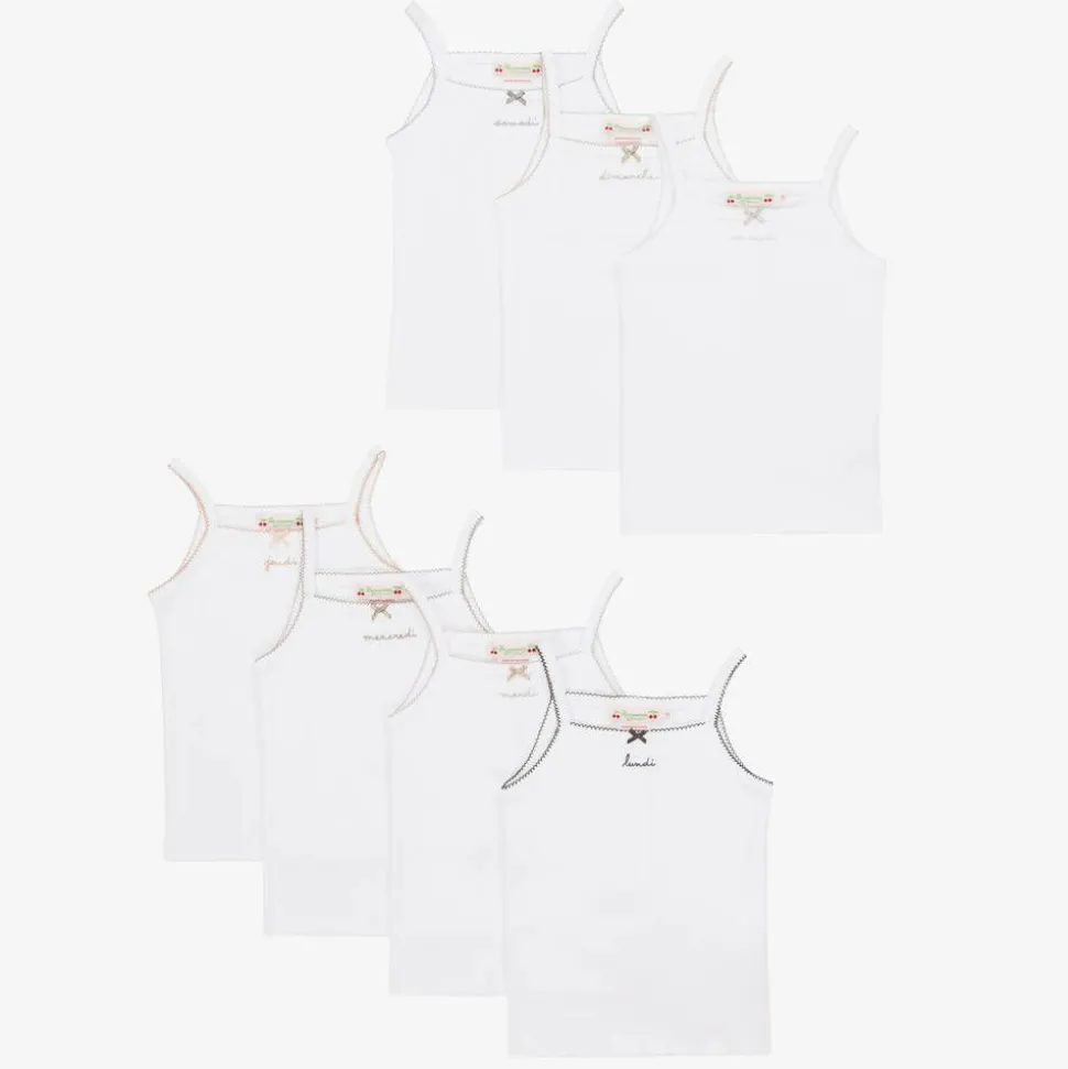 White Days Of The Week Cotton Vests Gift Set