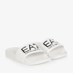 White EA7 Logo Sliders