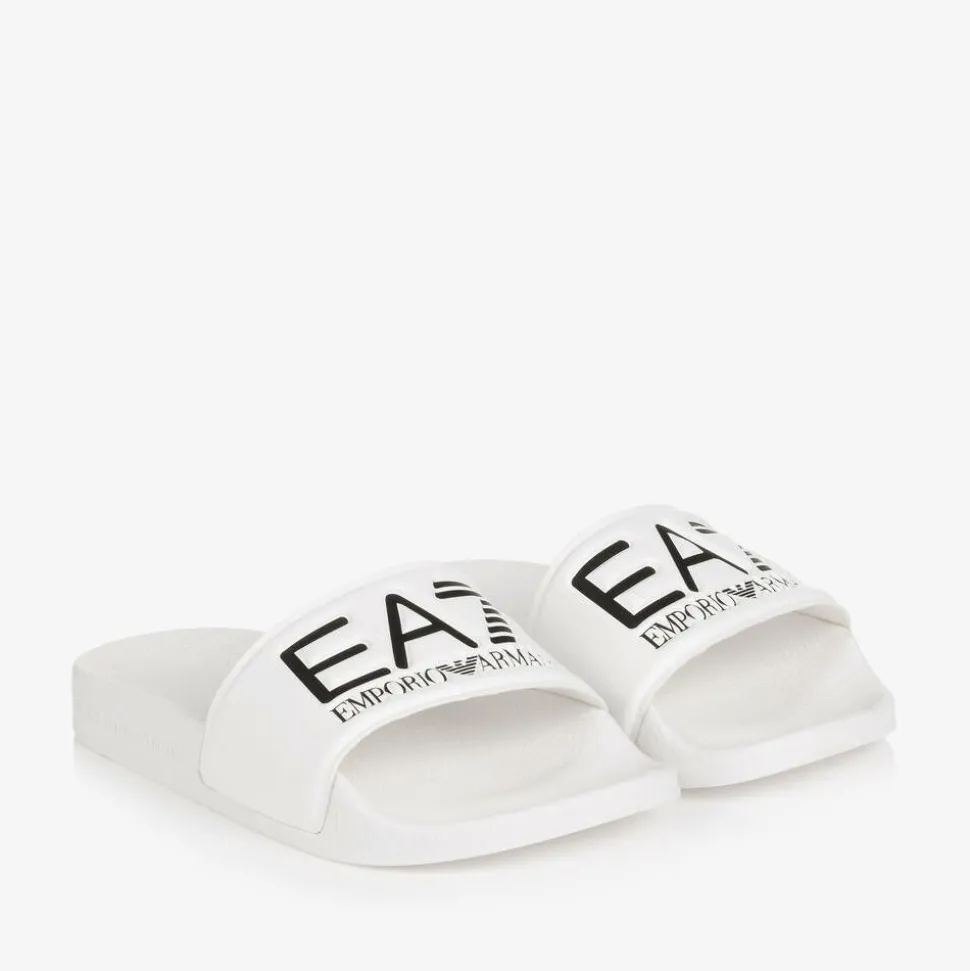 White EA7 Logo Sliders
