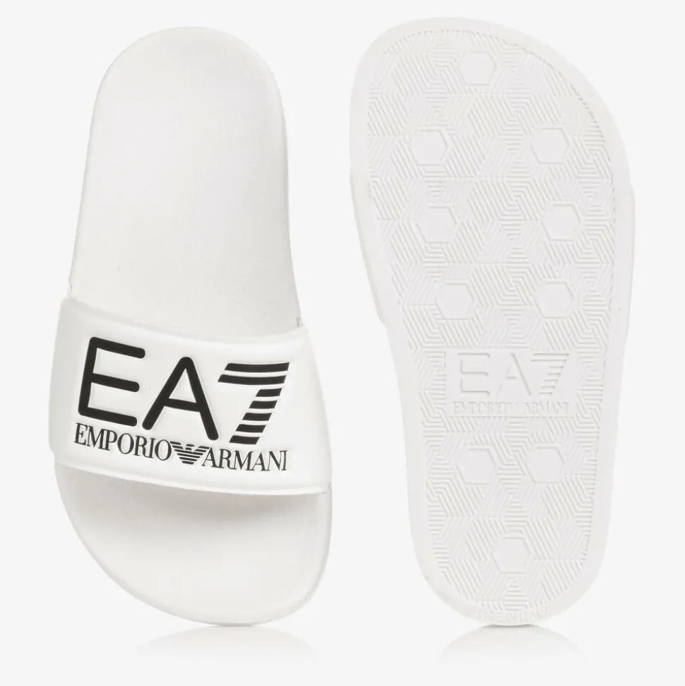 White EA7 Logo Sliders