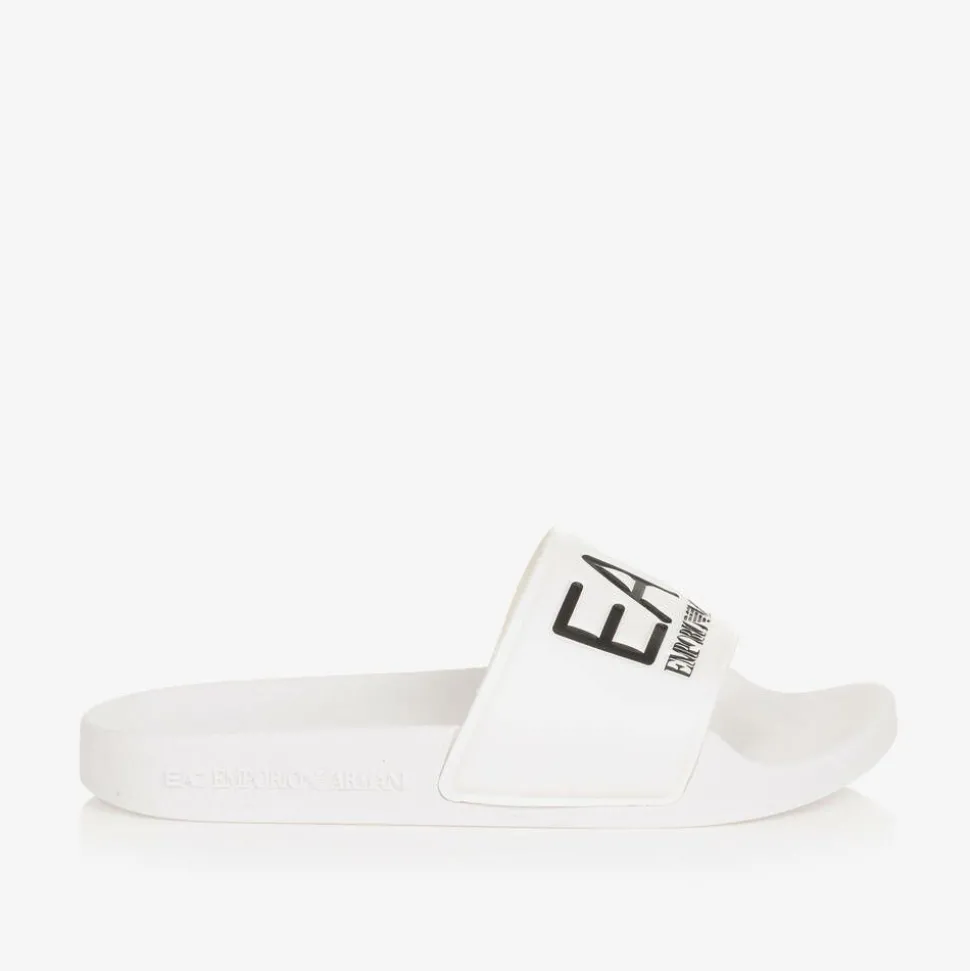 White EA7 Logo Sliders