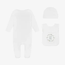White Feather Personalised Babysuit Gift Set