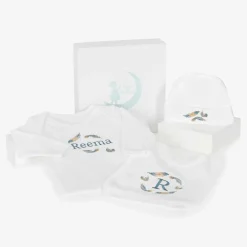 White Feather Personalised Babysuit Gift Set