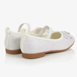 White Glitter Ballerina Shoes