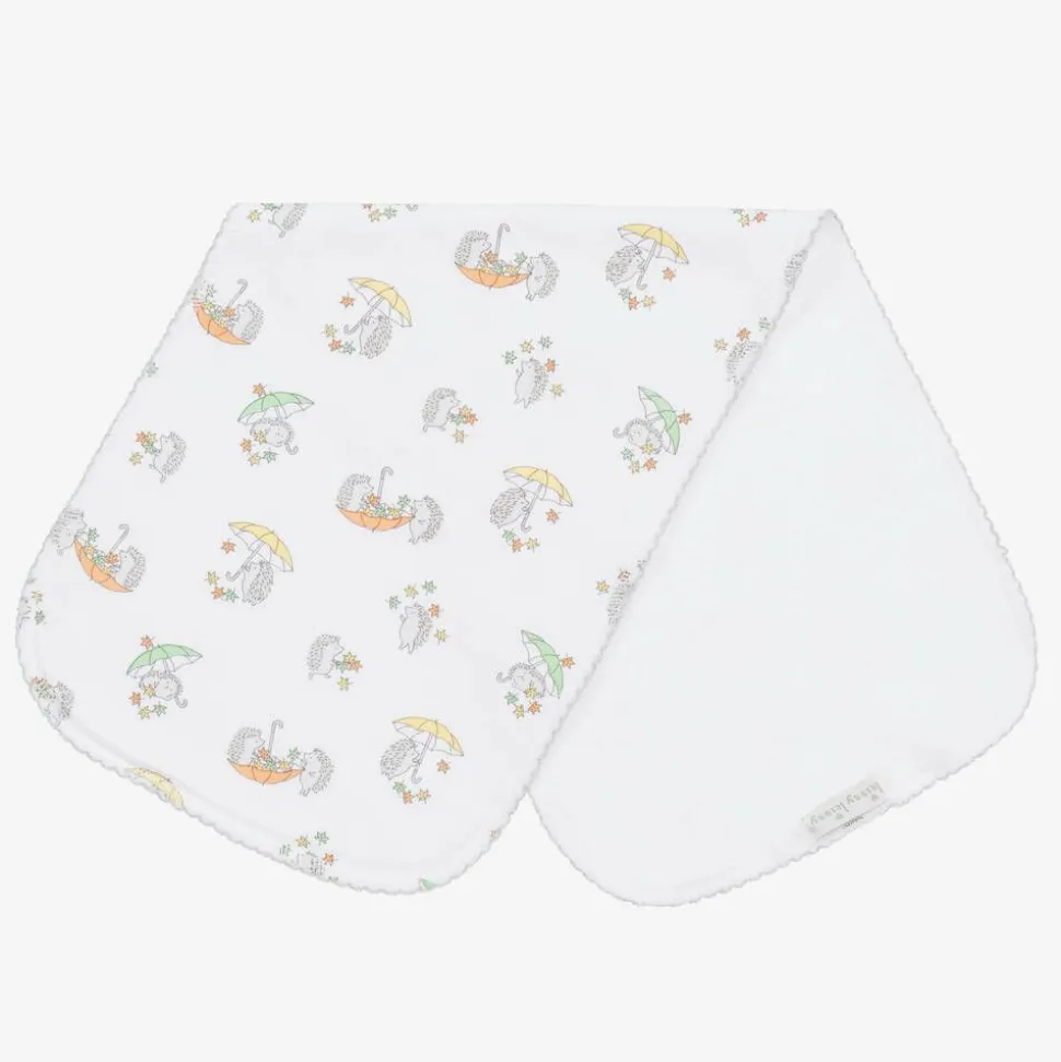 White Hedgehogs Fall Showers Burp Cloth (48cm)