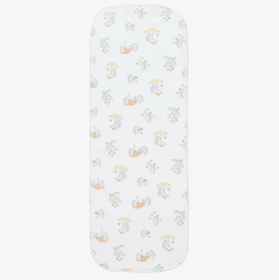 White Hedgehogs Fall Showers Burp Cloth (48cm)