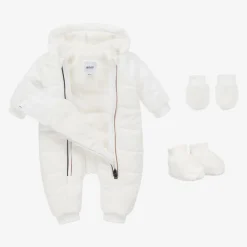 White Hooded Baby Snowsuit