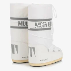 White Icon Nylon Snow Boots