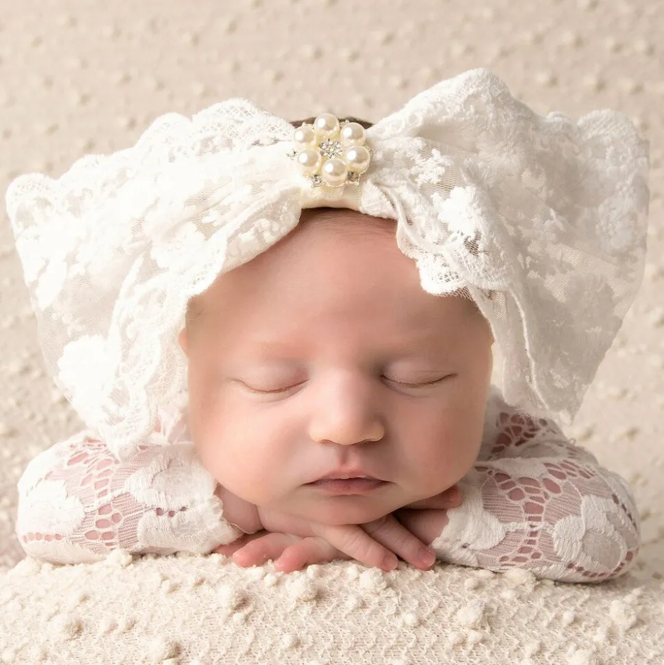 White Lace Bow Headband (24cm)