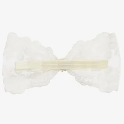 White Lace Bow Headband (24cm)