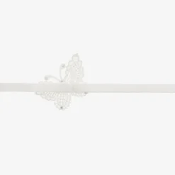 White Lace Butterfly Headband