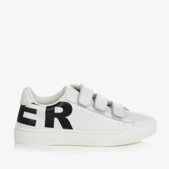 White Leather Logo Trainers