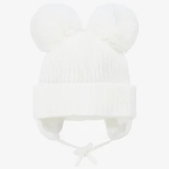 White Minnie Double Pom-Pom Hat