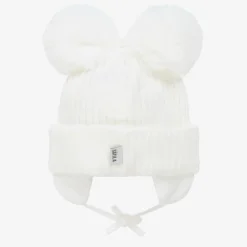 White Minnie Double Pom-Pom Hat