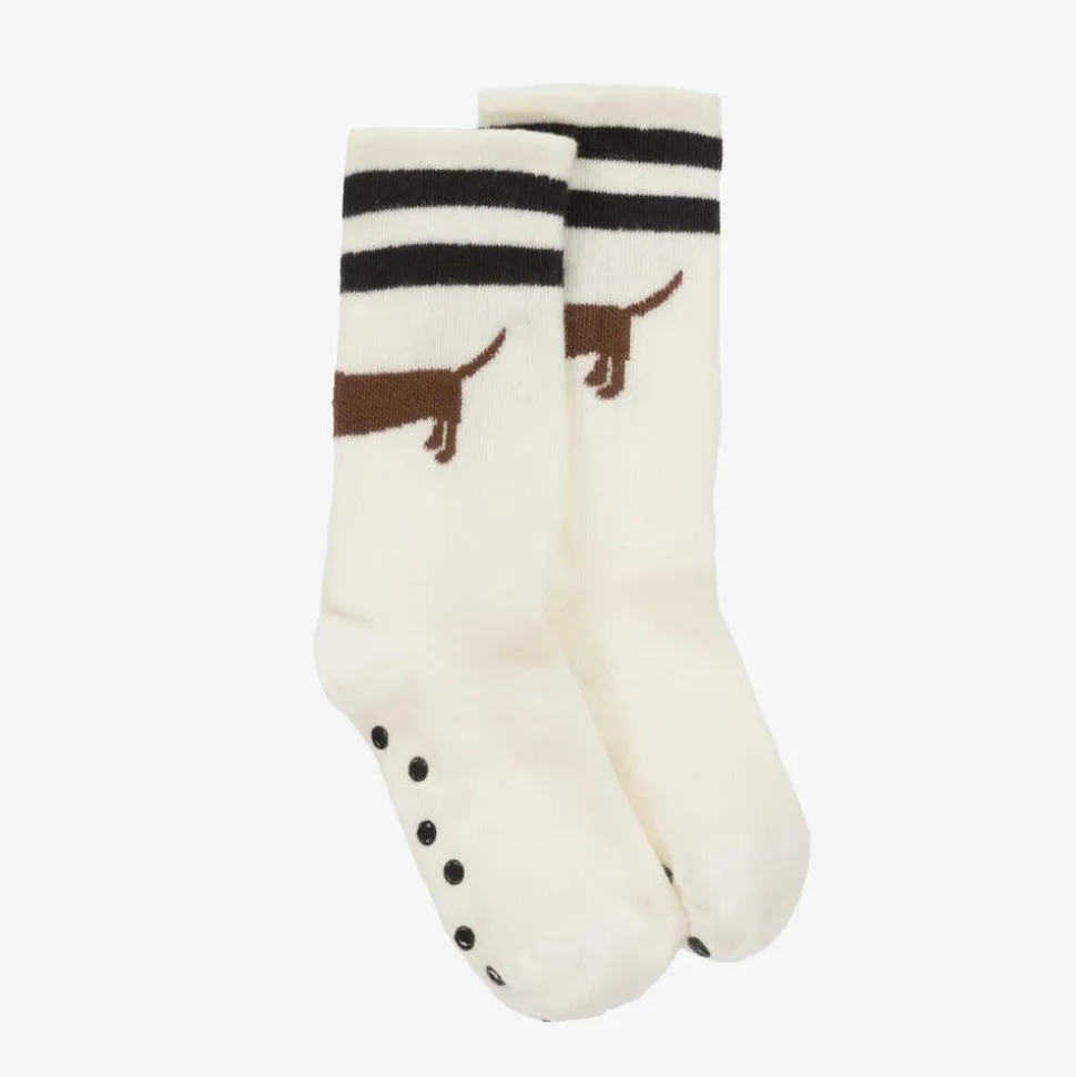 White Organic Cotton Anti-Slip Socks