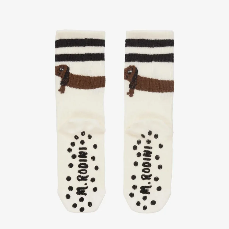 White Organic Cotton Anti-Slip Socks