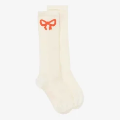 White Organic Cotton Bow Socks