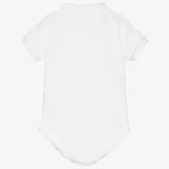 White Organic Cotton Polo Bodysuit