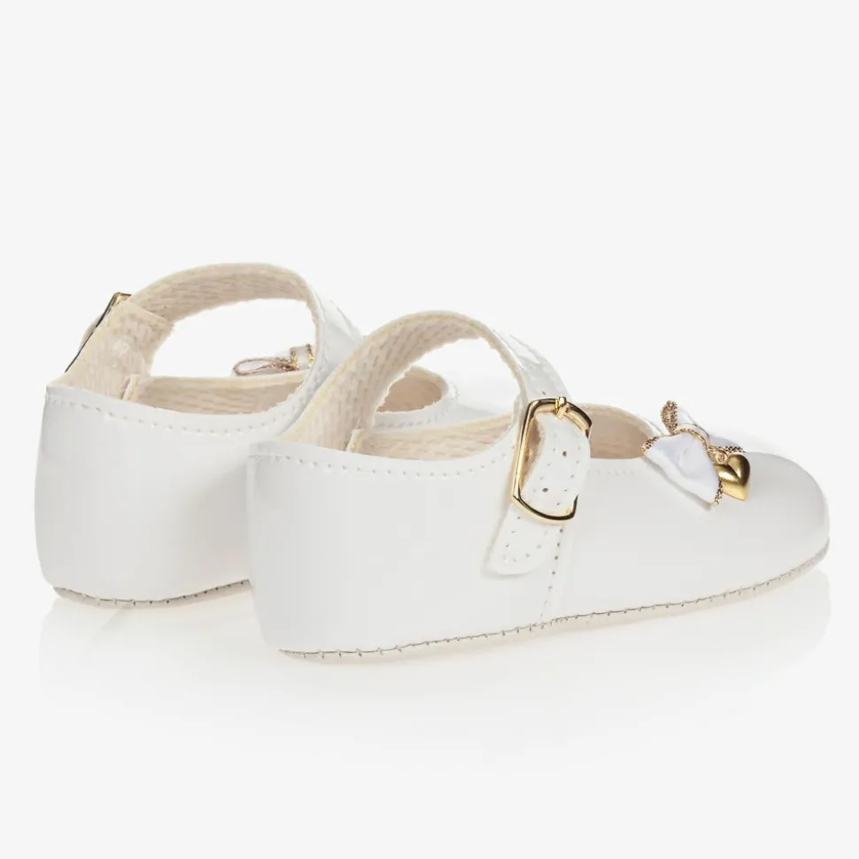 White Patent Pre-Walker Shoes
