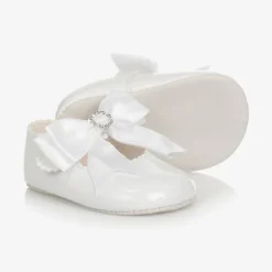 White Patent Pre-Walker Shoes