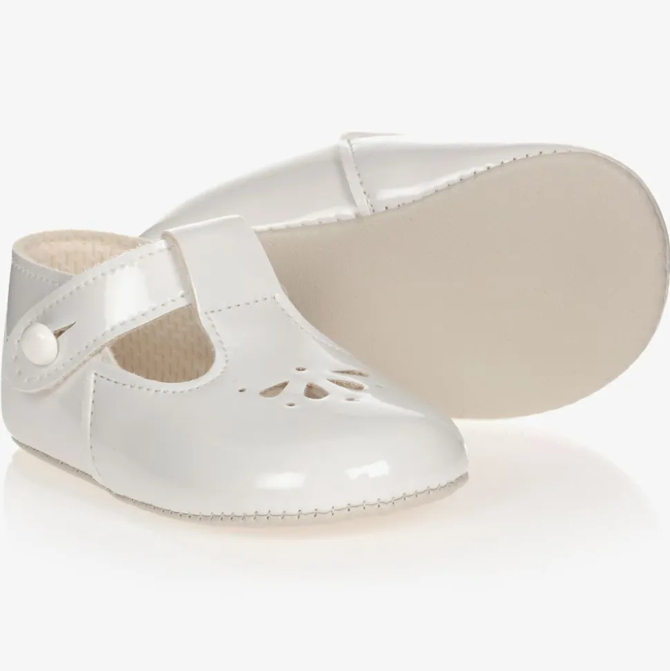 White Patent Pre-Walker Shoes