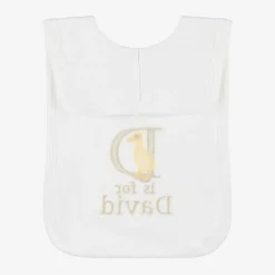 White Personalised 'D' Initial Bib