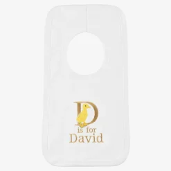 White Personalised 'D' Initial Bib