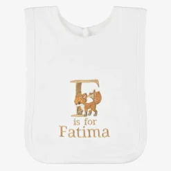 White Personalised 'F' Initial Bib