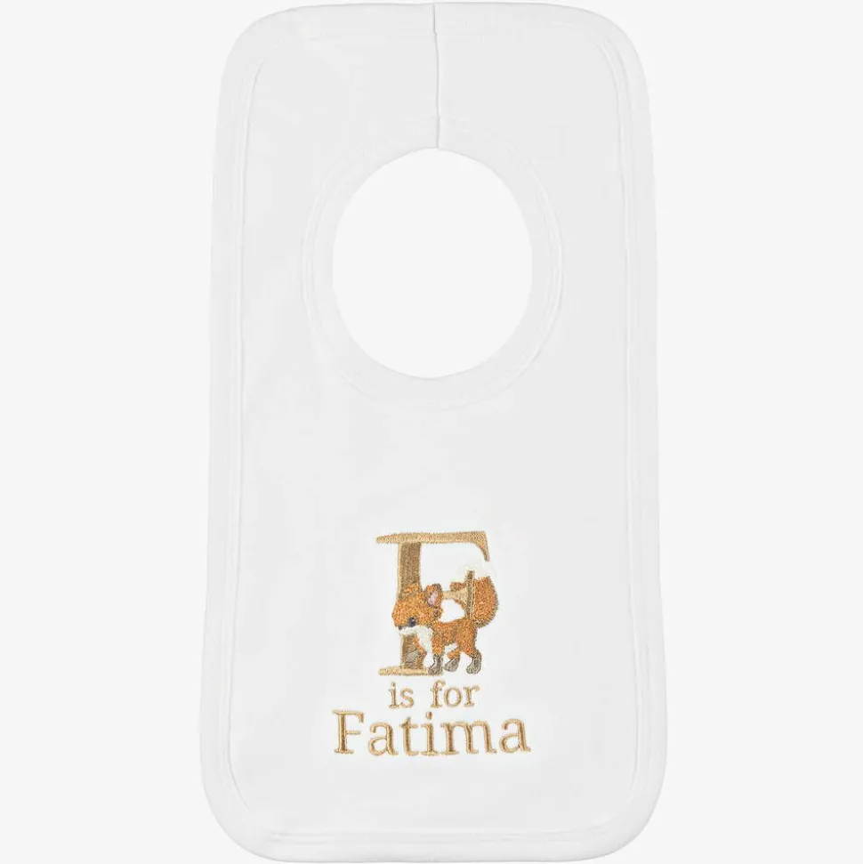 White Personalised 'F' Initial Bib