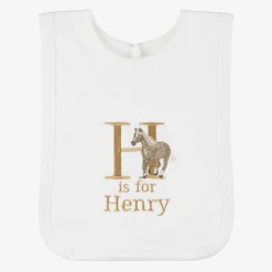 White Personalised 'H' Initial Bib