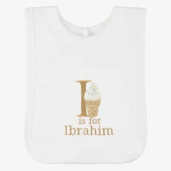 White Personalised 'I' Initial Bib