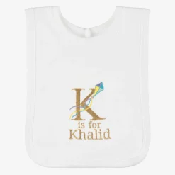 White Personalised 'K' Initial Bib