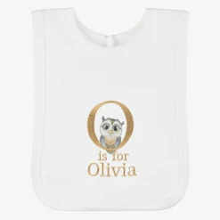 White Personalised 'O' Initial Bib