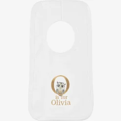 White Personalised 'O' Initial Bib