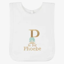 White Personalised 'P' Initial Bib
