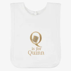 White Personalised 'Q' Initial Bib