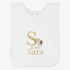 White Personalised 'S' Initial Bib