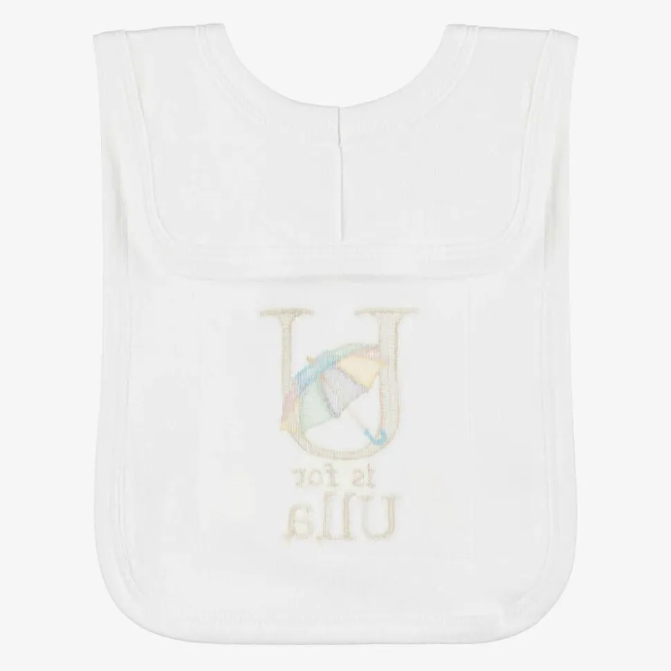 White Personalised 'U' Initial Bib