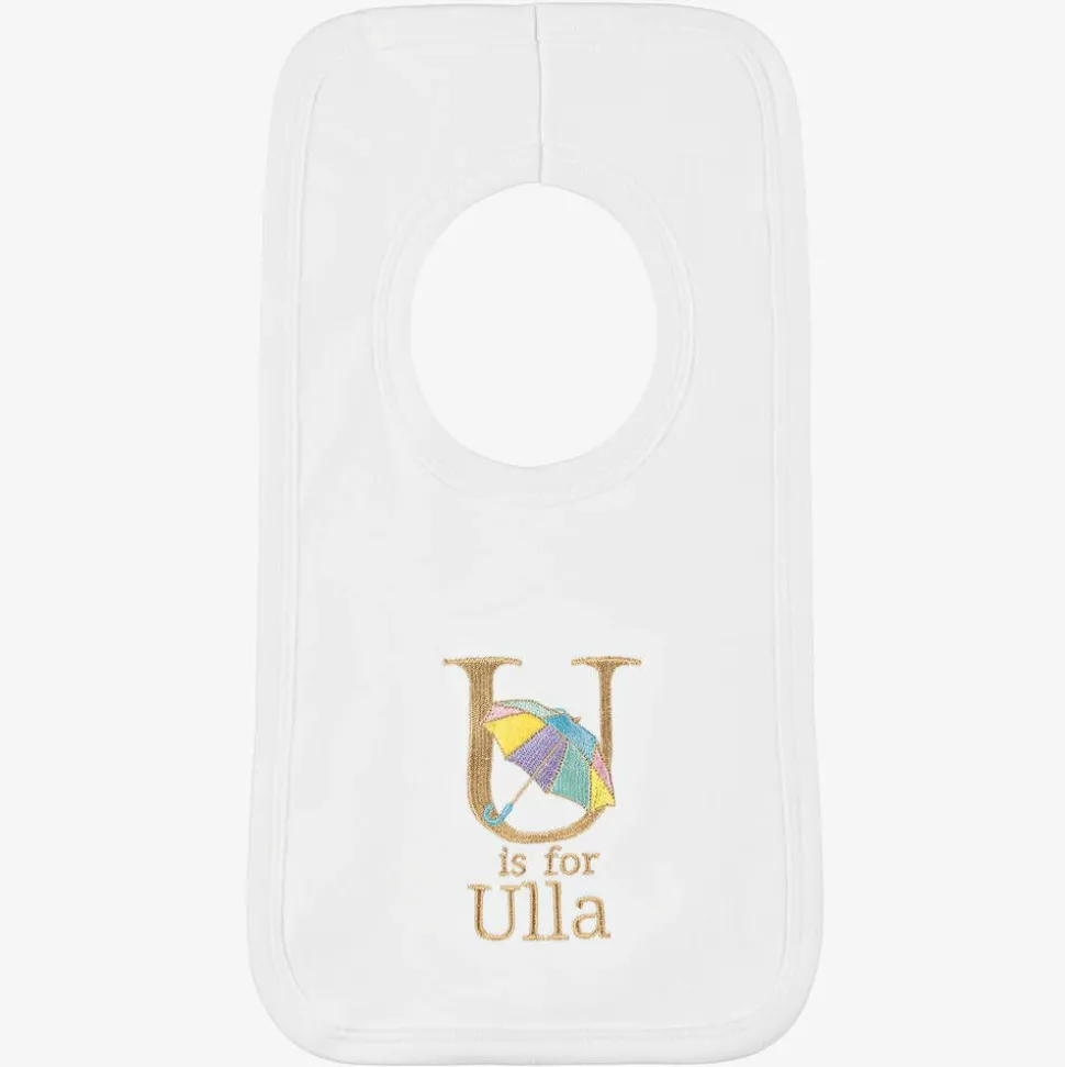 White Personalised 'U' Initial Bib