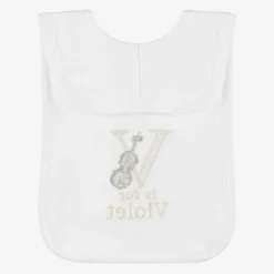 White Personalised 'V' Initial Bib
