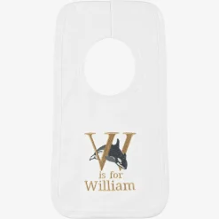 White Personalised 'W' Initial Bib